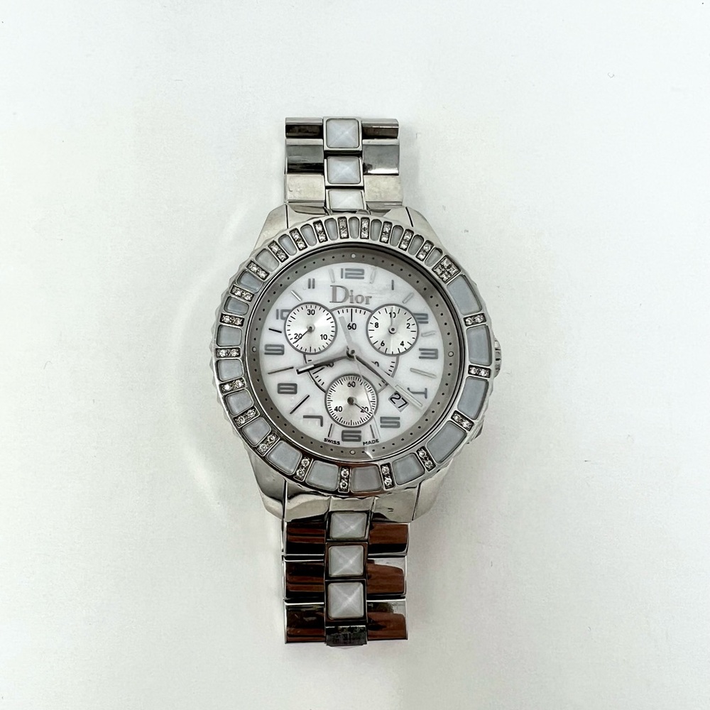 Christian Dior Christal Chronograph Diamonds and Steel Women’s Watch